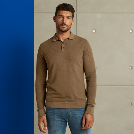 Polo shirt with long sleeves