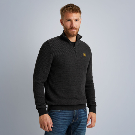 Pullover with half zipper