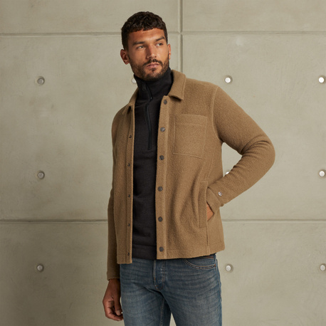 Shirt jacket in 100% wool