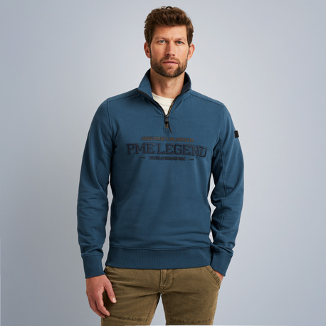 Pullover with half zipper