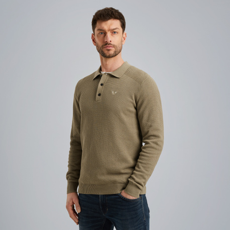 Polo shirt with long sleeves