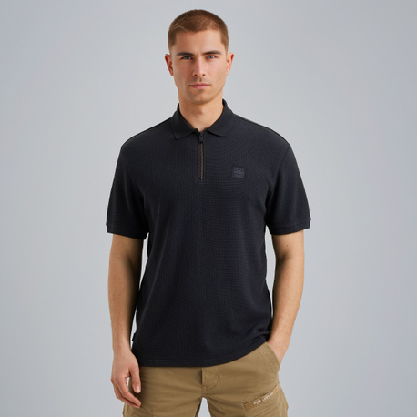 Poloshirt mit Waffelstruktur