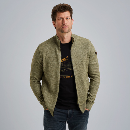 Cardigan with zipper closure