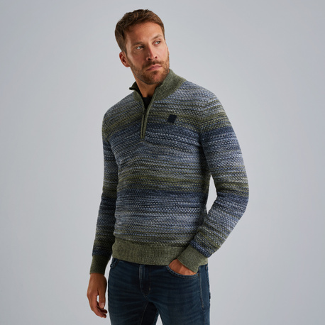 Pullover with half zipper