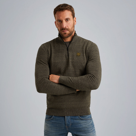 Pullover with half zipper