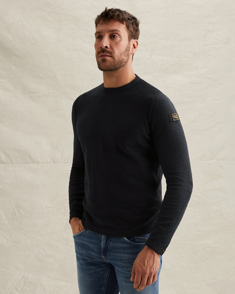 Pullover with badge and contrast detail