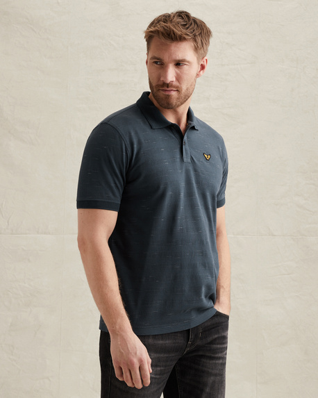 Polo shirt with stripe pattern and flight pocket