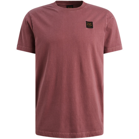 T-shirt avec lavage teint en vêtement et badge