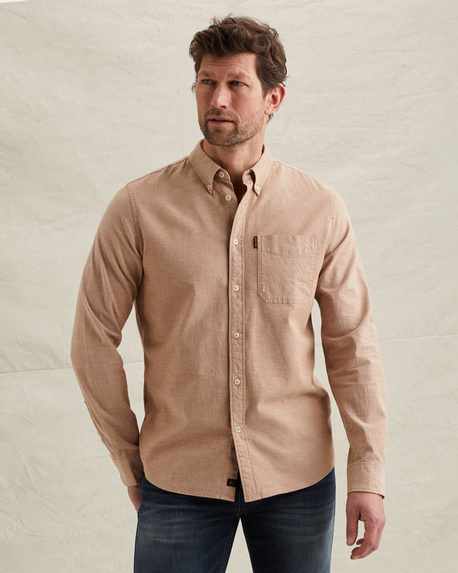 Oxford shirt with chest pocket and button-down collar
