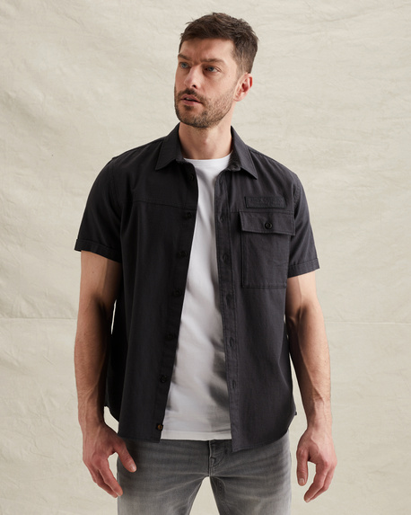 Shirt in slub cotton with short sleeves