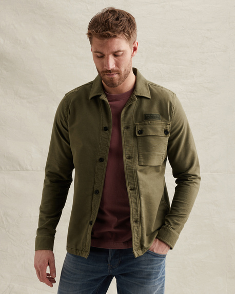 Hemdjacke mit Garment-Dye-Waschung und Knopfverschluss