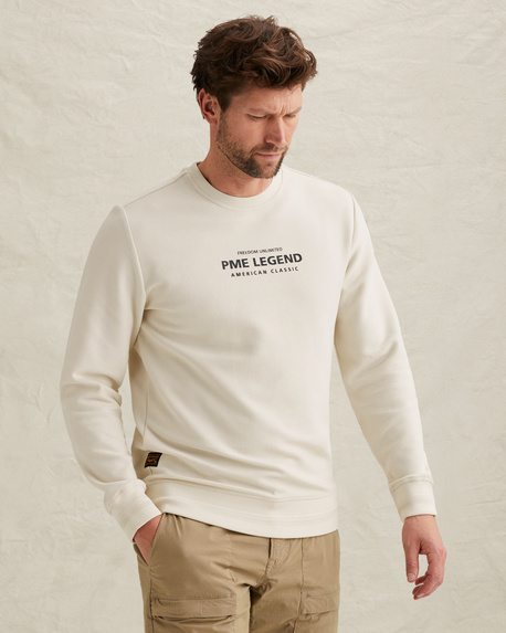 Sweatshirt with artwork and ribbed collar
