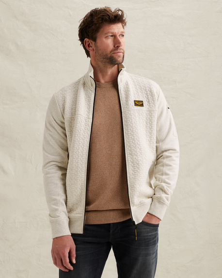 Sweat jacket mit Strukturen und Flight-Pocket