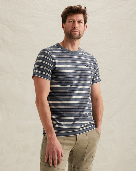 T-Shirt mit Streifenmuster und gesticktem Logo