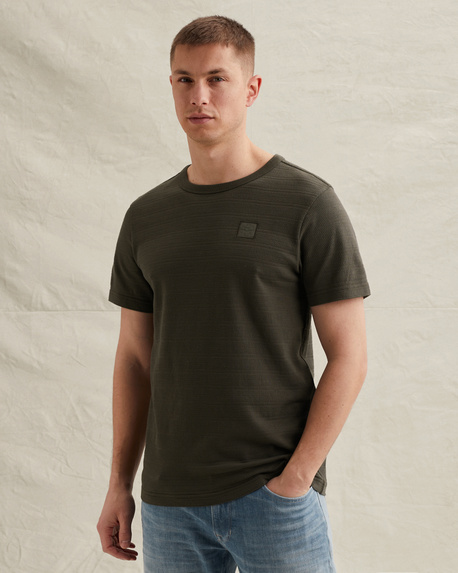 T-Shirt mit Jacquard-Streifenmuster