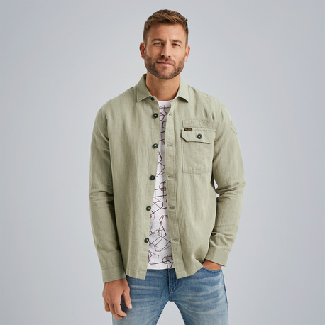 Shirt jacket met herringbone patroon