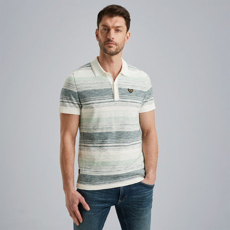 Polo shirt in cotton/linen