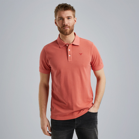 Polo shirt with garment-dye wash
