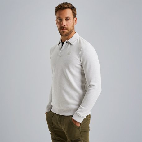 Sweatshirt with polo collar