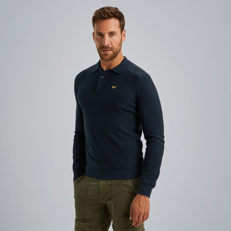 Polo shirt with long sleeves