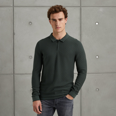 Polo shirt with long sleeves