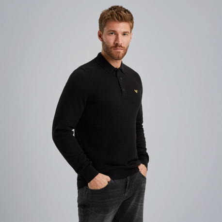 Polo shirt with long sleeves