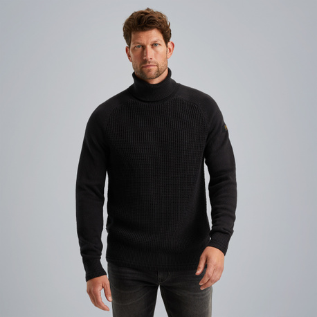 Turtleneck pullover with texture