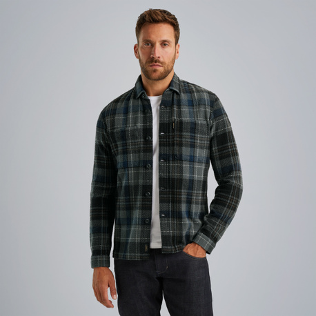 Shirt jacket with check pattern