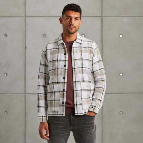 Shirt jacket with check pattern