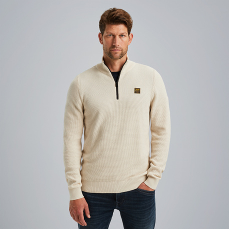 Pullover with half zipper