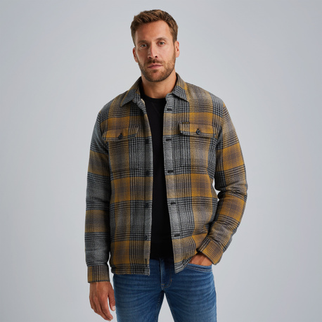 Shirt jacket with check pattern