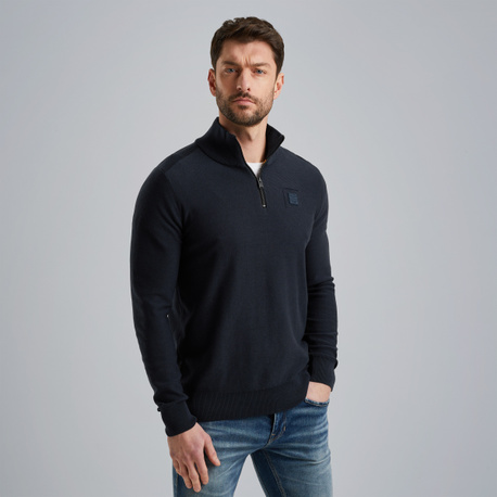 Pullover with half zipper