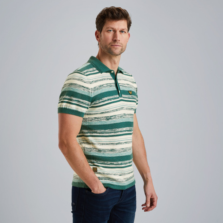 Polo shirt with stripe pattern