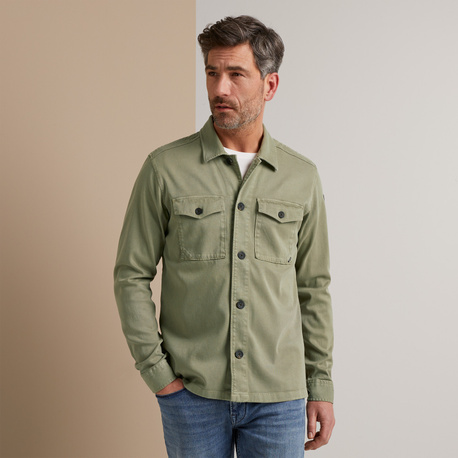 Cotton Blend Shirt Jacket