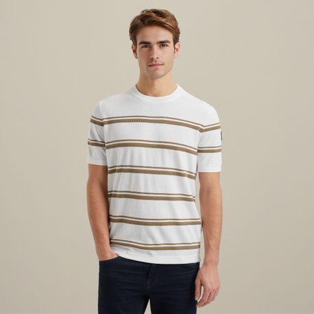 T-shirt van katoen/linnen