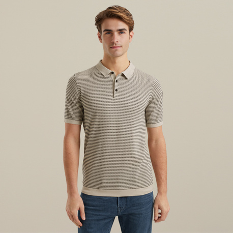 Polo met jacquardpatroon