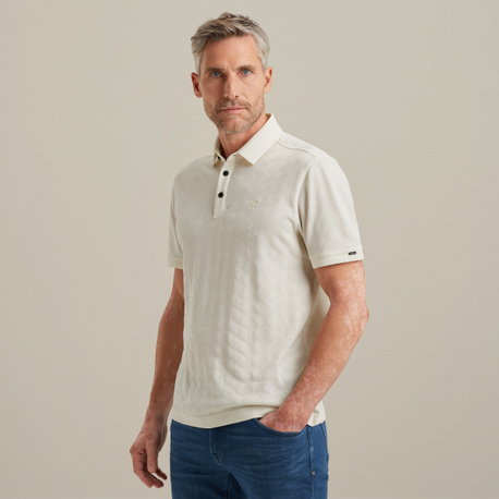 Polo met herringbone structuur