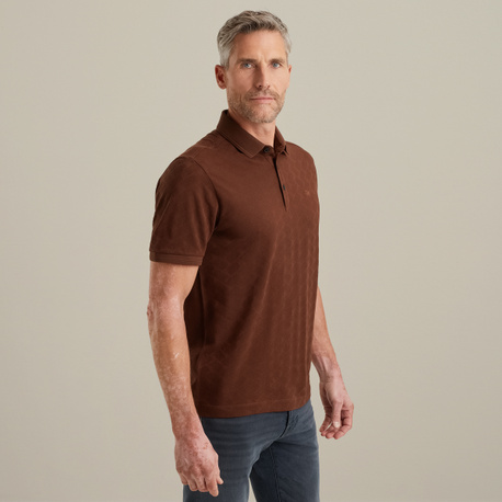 Polo met herringbone structuur