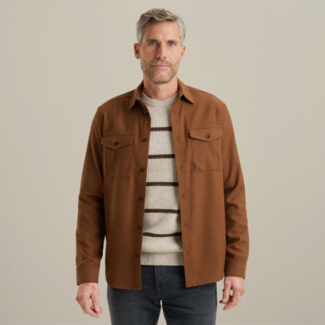 Overshirt met wollen look