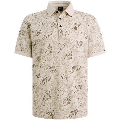 Polo van piqué met allover print