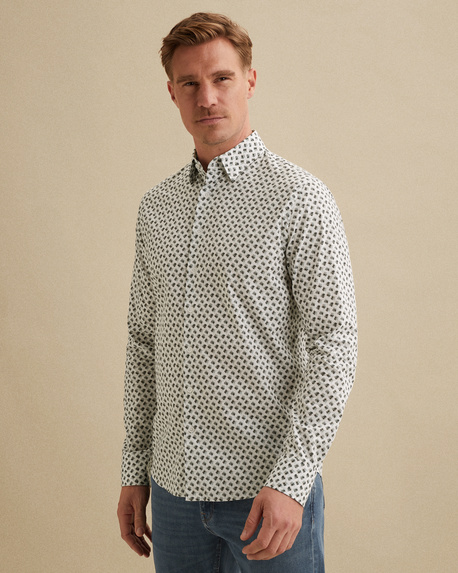 Overhemd van poplin met stretch