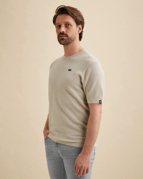 T-Shirt aus Baumwolle/Modal mit Struktur