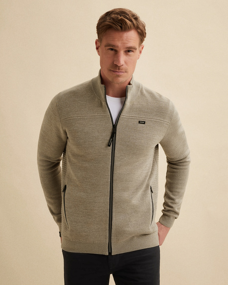 Vest van katoen/modal met ritssluiting