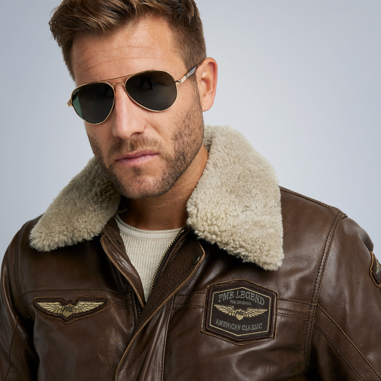 Pme legend sheepskin leather on sale jacket