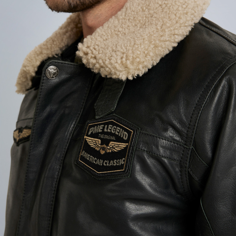 Hudson leather jacket with fur collar best sale