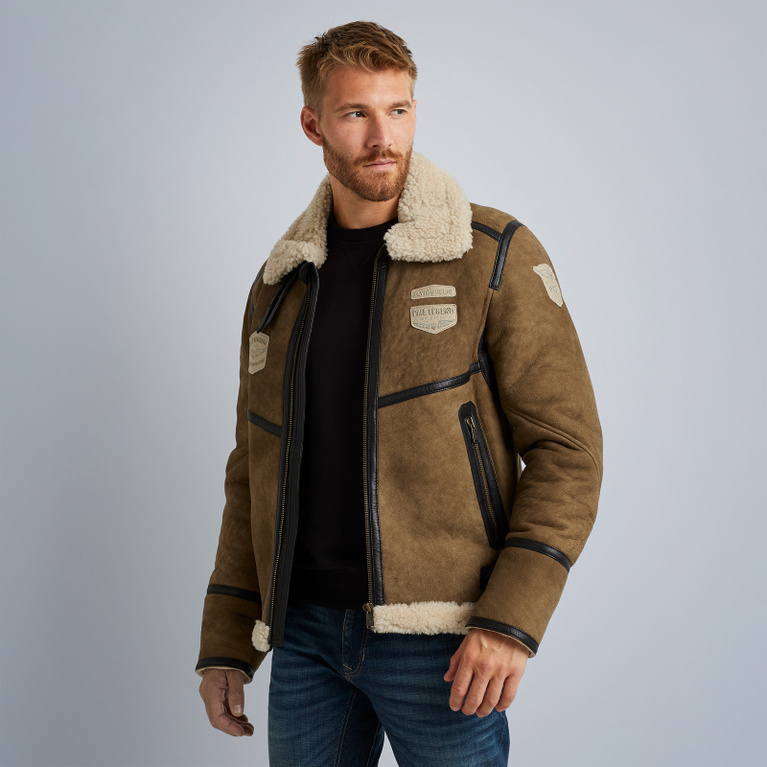 Pme legend sheepskin leather jacket sale