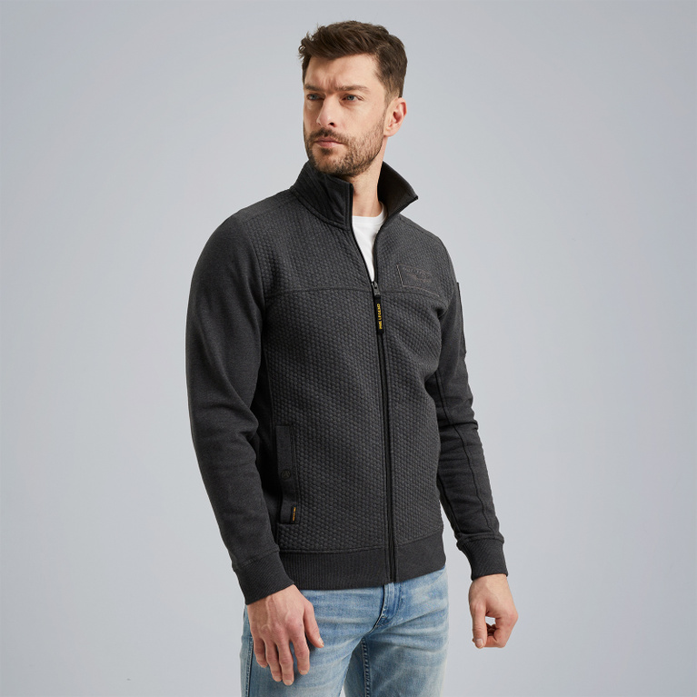 PME LEGEND Sweat jacket met jacquard patroon Gratis verzending en