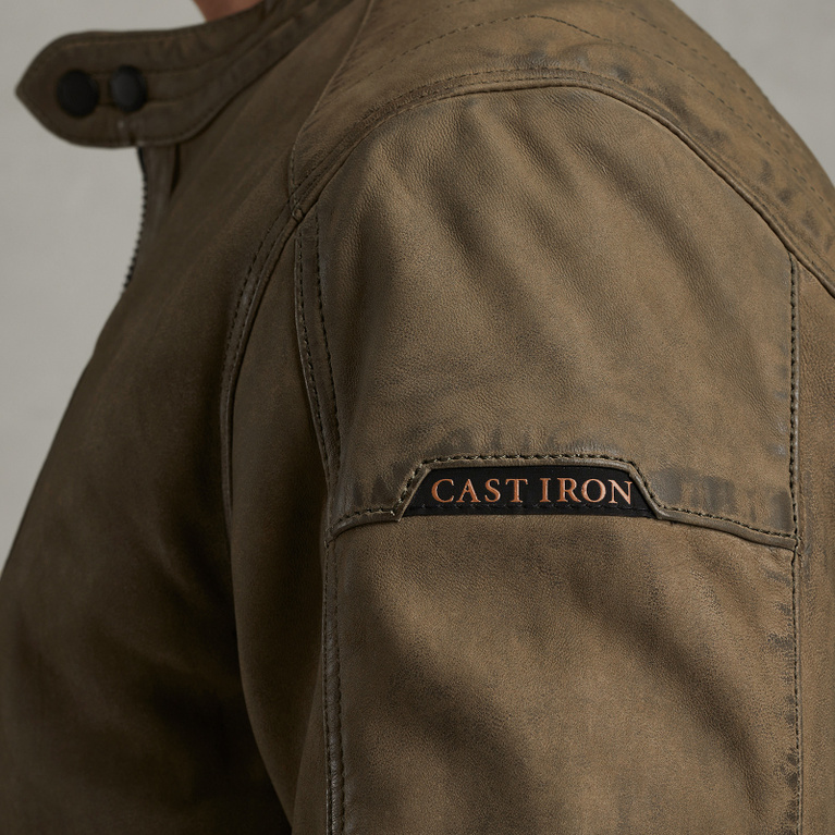 Cast iron leather biker jacket hotsell