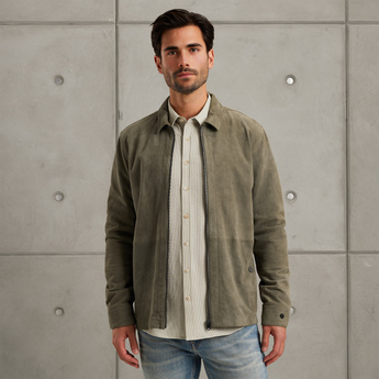 Shirt jacket van suède