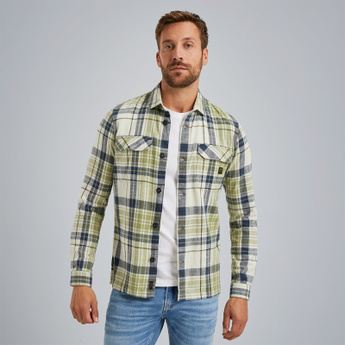 Shirt jacket with check pattern